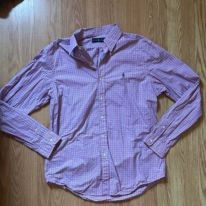 Ralph Lauren Men's Pink Plaid Button Down Shirt